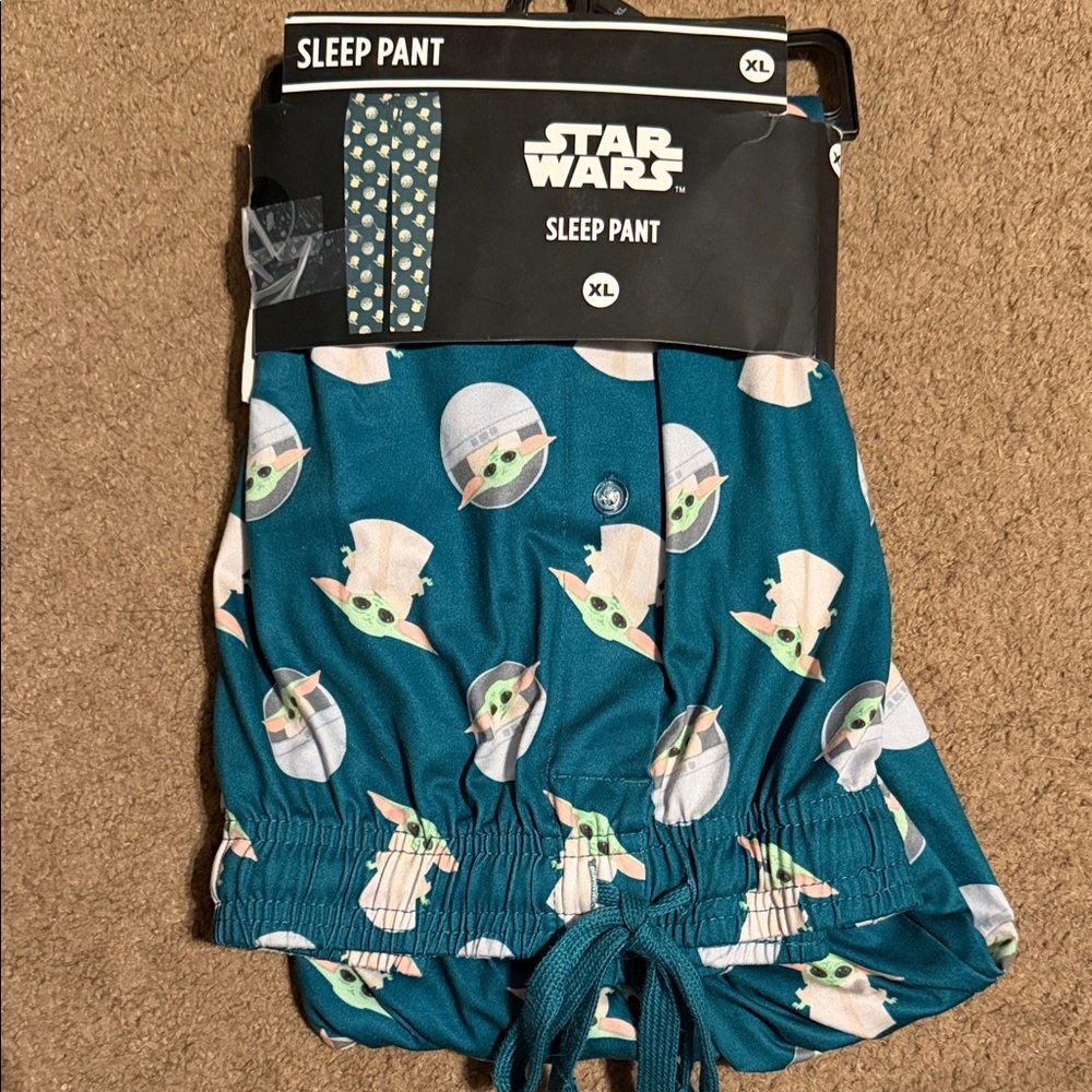 Star Wars Teal Lounge Pants with Baby Yoda Design